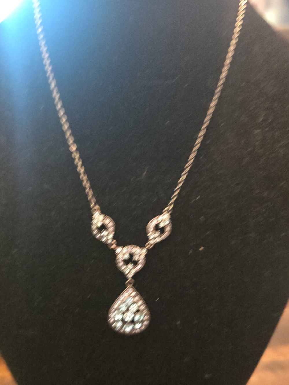 Givenchy Gold-Tone Teardrop Crystal Pendant Necklace